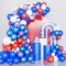 Different Size Red White and Blue Balloons Garland Arch Kit with Confetti Balloons for 4th of July